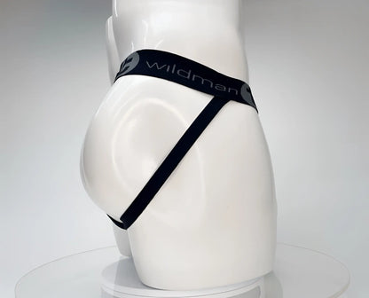 Black wildman brand briefs with sleek minimalist design and smooth elastic waistband in wildmant cotton monster cock jockstrap white