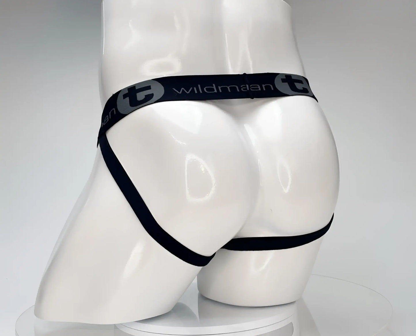 WildmanT cotton monster cock jockstrap white brief with sleek elastic waistband in black wildman brand design