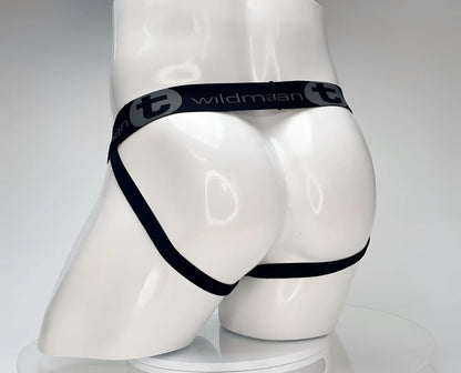 WildmanT cotton monster cock jockstrap white brief with sleek elastic waistband in black wildman brand design