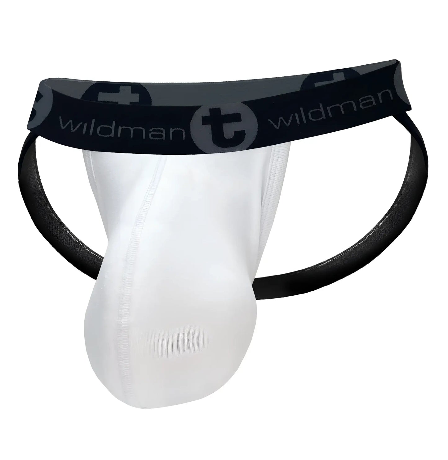Wildmant cotton monster cock jockstrap white briefs in white and black with supportive contoured design
