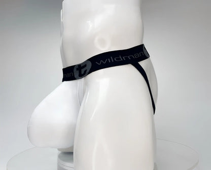 Wildman cotton monster cock white men’s briefs with black elastic waistband and gray wildman logo