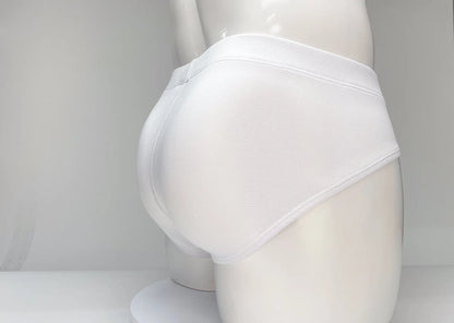 Wildmant mesh brief white and red seamless white cotton briefs with smooth design front view