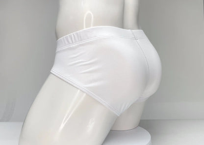 Wildmant mesh brief white and red sleek white briefs with smooth mesh fabric and a form fitting design