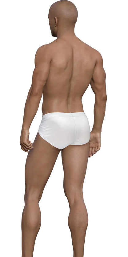 White briefs with a smooth form fitting design from wildmant mesh brief white and red collection