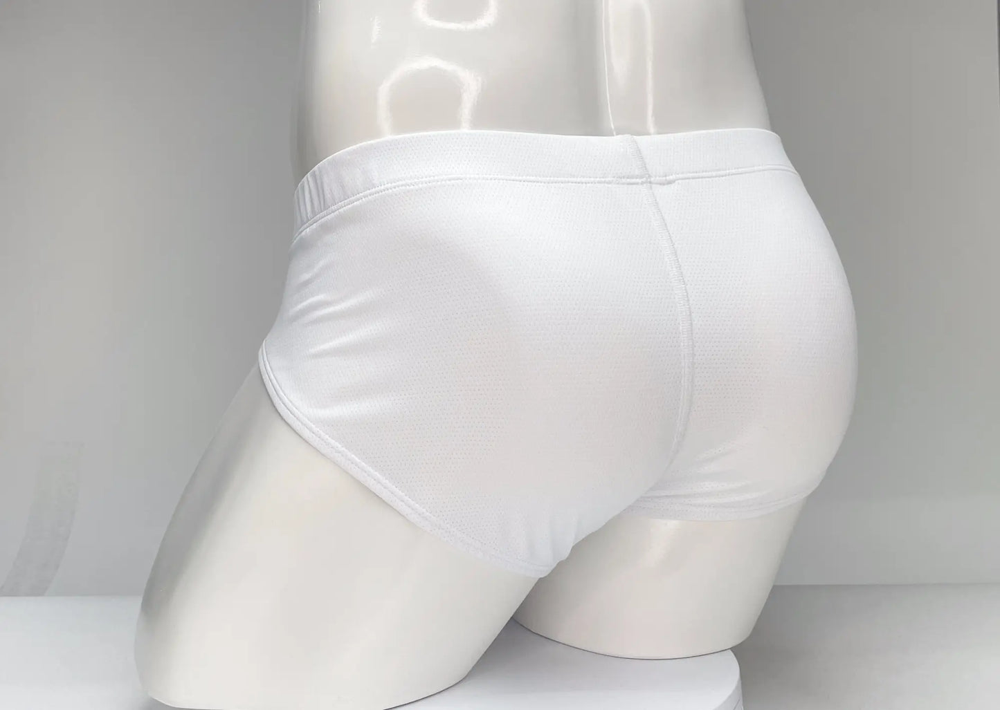 WildmanT mesh brief white and red with smooth form-fitting design and elastic waistband in white briefs style