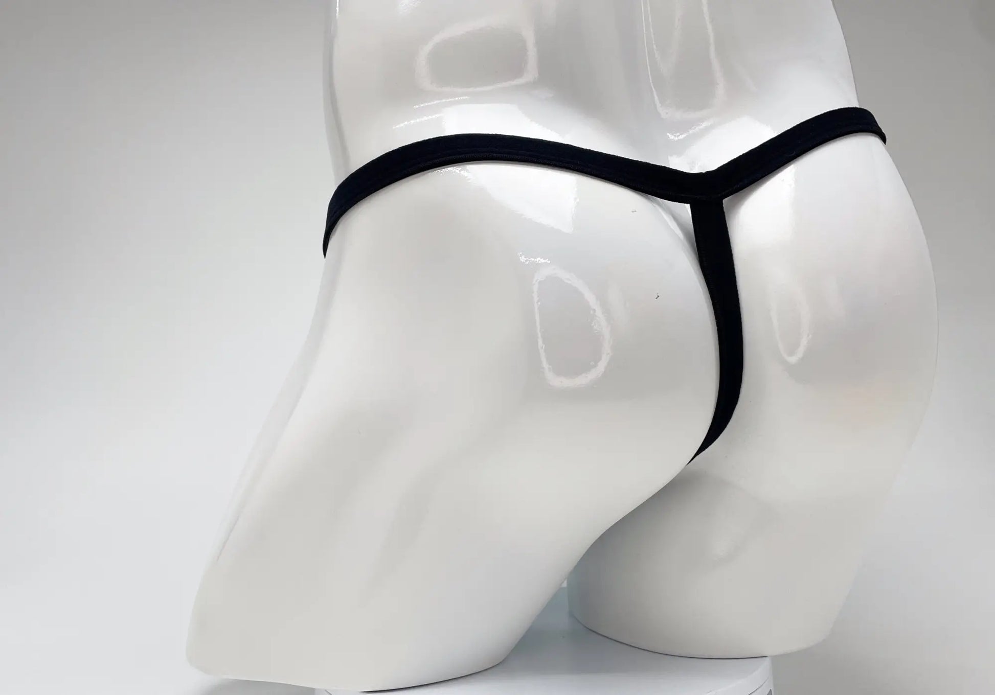 Wildmant modal micro thong big boy pouch in baby blue displayed on white mannequin front side
