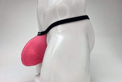 Pink wildmant modal micro thong big boy pouch with black elastic band made of modal fabric for comfortable support