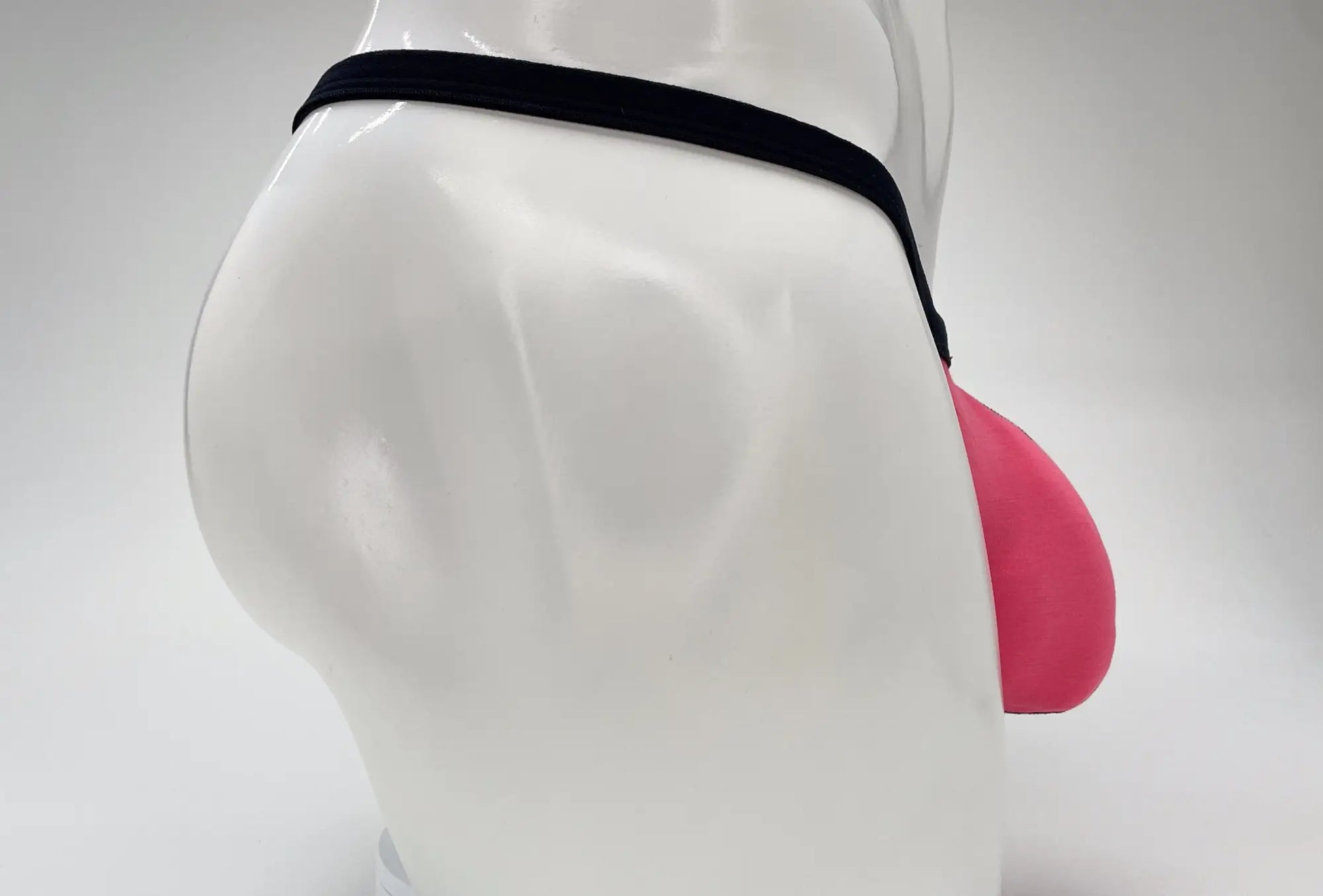 Wildmant modal micro thong big boy pouch in pink silicone with black elastic waistband for men