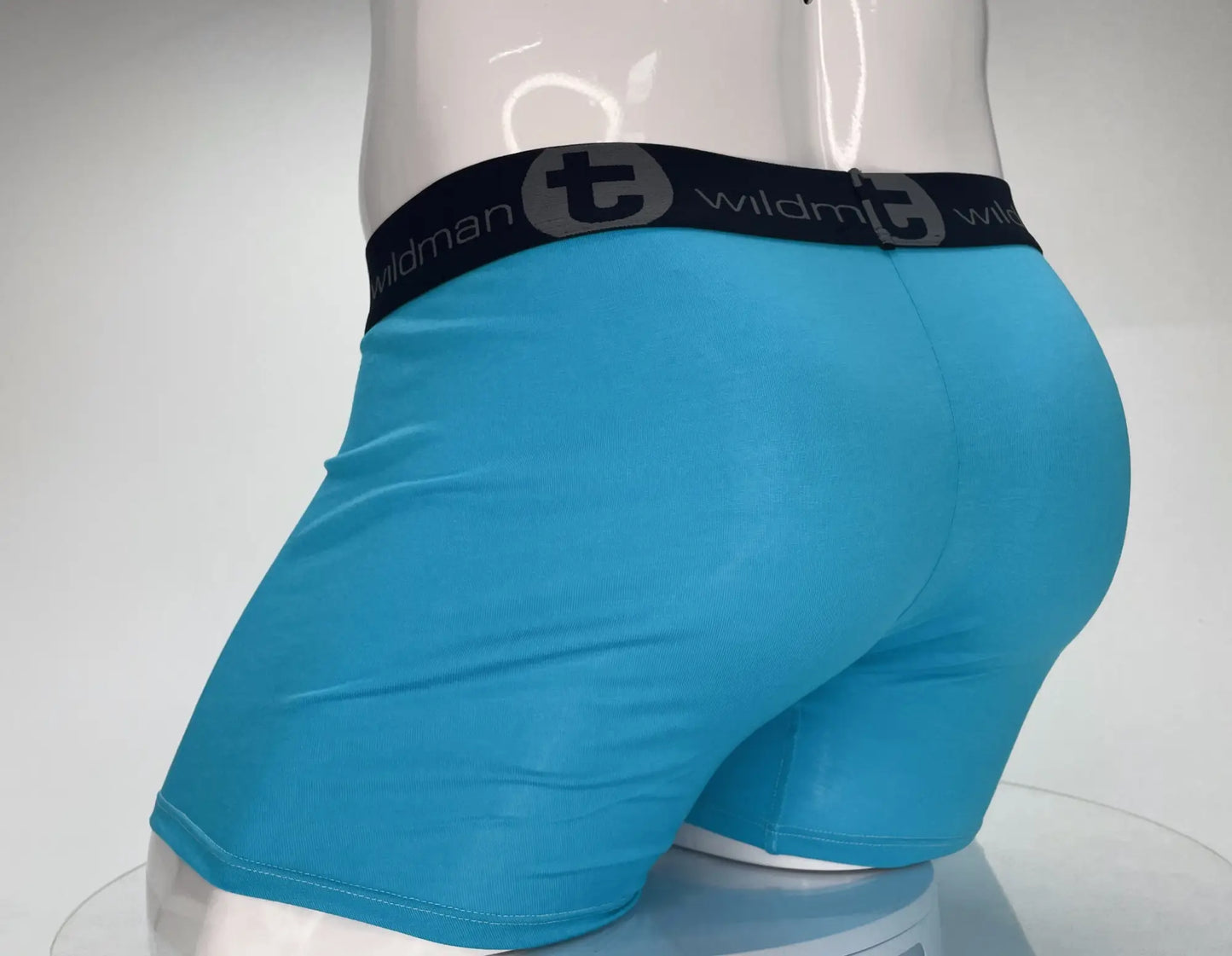 WildmanT modal monster cock turquoise blue men’s briefs with black elastic waistband and wildman logo
