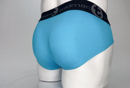 WildmanT modal monster cock brief baby blue light blue briefs with black waistband featuring wildman logo