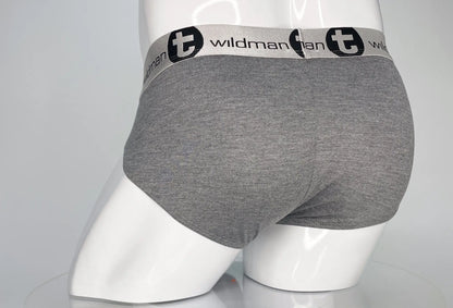 WildmanT modal monster cock brief gray heathered with branded elastic waistband featuring wildman logo and t emblem