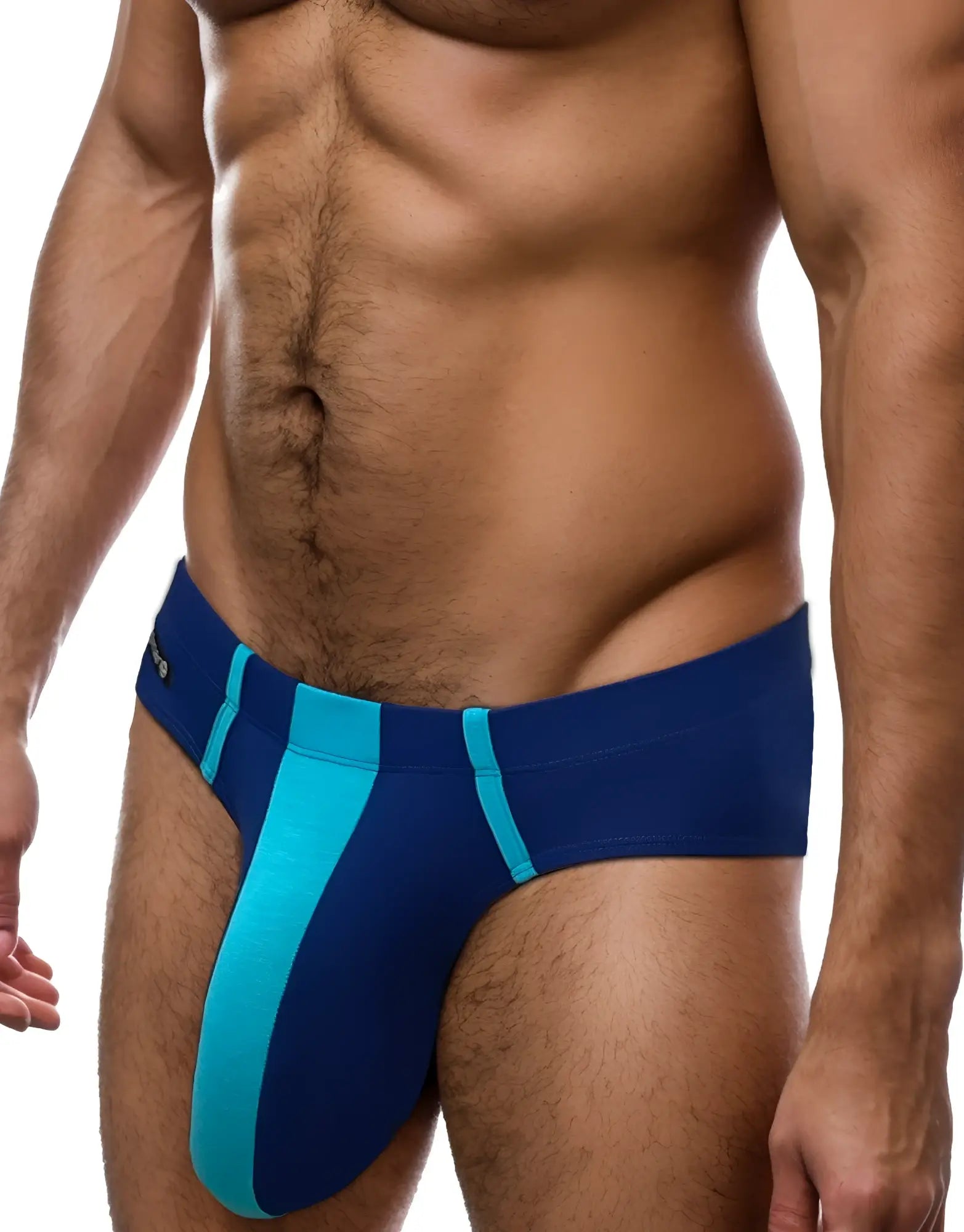 Wildmant monster cock modal brief in navy blue and teal with a sleek modern design for athletic wear