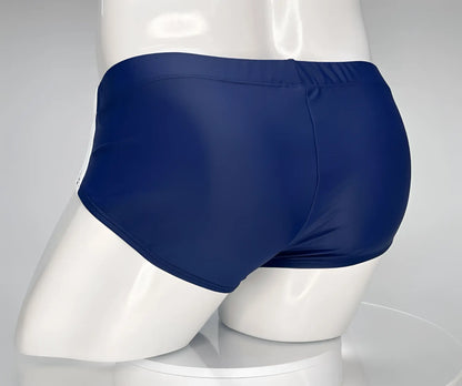 WildmanT monster cock swim brief navy in smooth stretchy fabric with elastic waistband for comfortable swimwear use