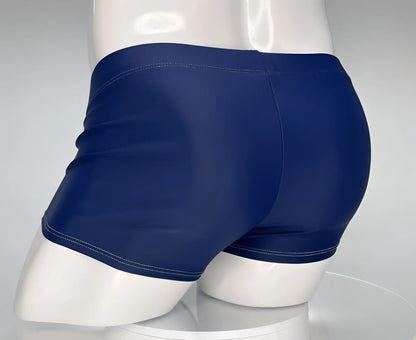 WildmanT monster cock navy white swim square cut swim trunks with white stitching on waistband and hem