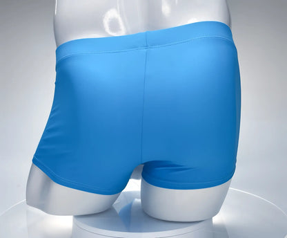 Bright blue wildmant monster cock swim square cut trunks with smooth stretchy fabric and clean stitching