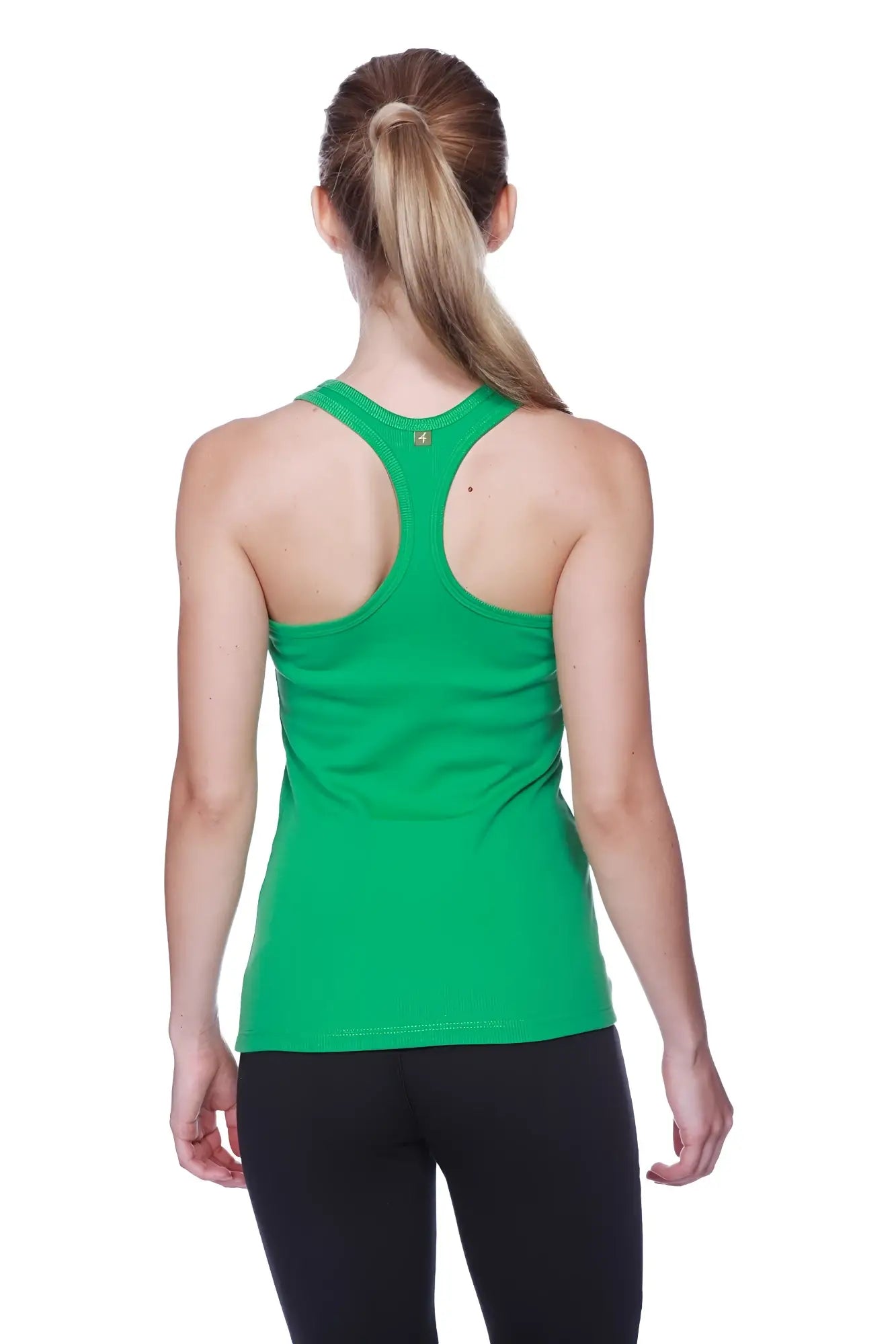 Women’s all-American racerback tank top in bamboo green with a sleek fit and subtle logo at the neckline