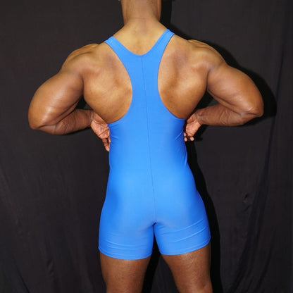 Arroyman Men's Wrestling Singlet Bodysuit - Azulino Blue BDY05M