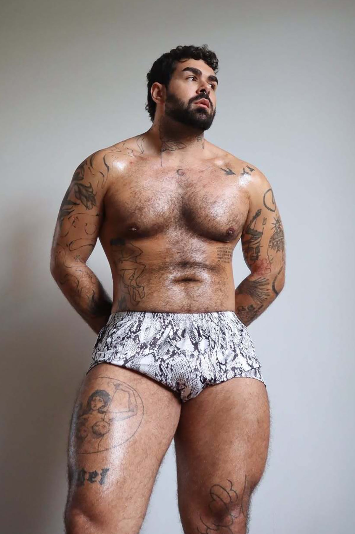 JJ Malibu Men's Stretch-It 2" Athletic Short Shorts - Snake Print