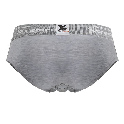 Xtremen 41315 cotton blend briefs in jasper gray heather with white elastic waistband and xtreme logo tag