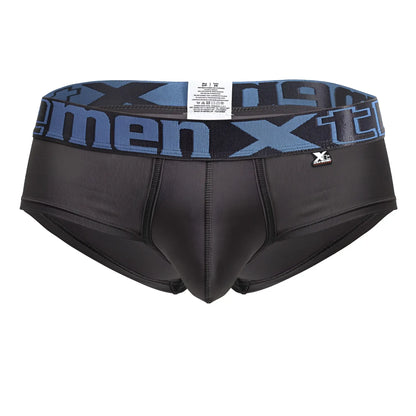 Black men’s gray microfiber briefs with a blue x-men logo band and xc brand tag by xtremen 41316