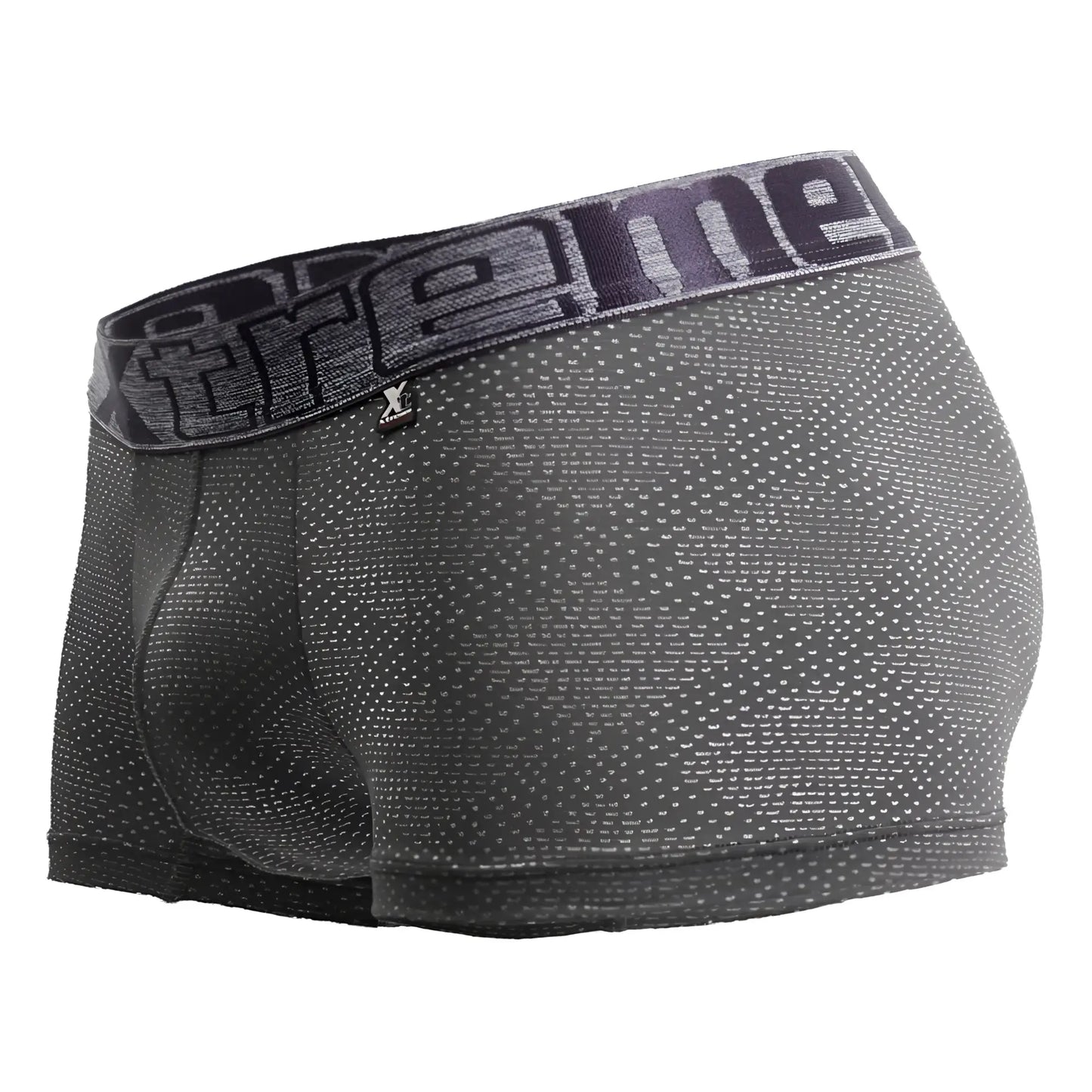 Dark gray xtremen 54446c jacquard stripes men’s boxer briefs with subtle dotted texture and elastic waistband