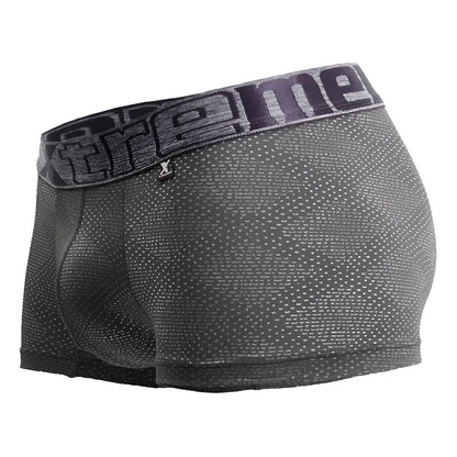 Dark gray xtremen 54446c jacquard stripes men’s boxer briefs with subtle dotted texture and elastic waistband