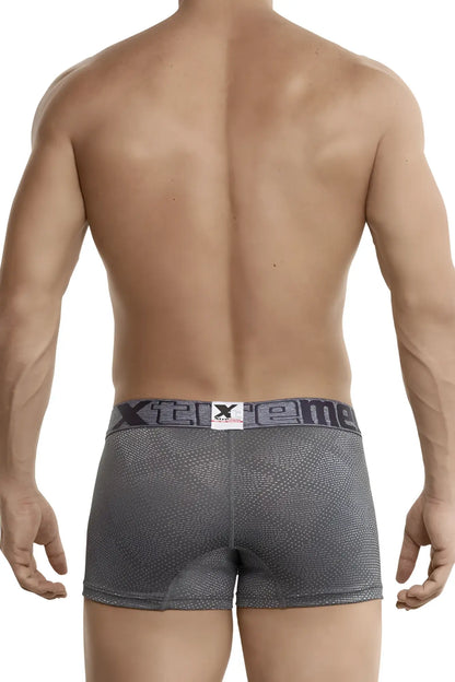 Gray textured jacquard stripes boxer briefs with a dark gray xtreme waistband by Xtremen 54446C