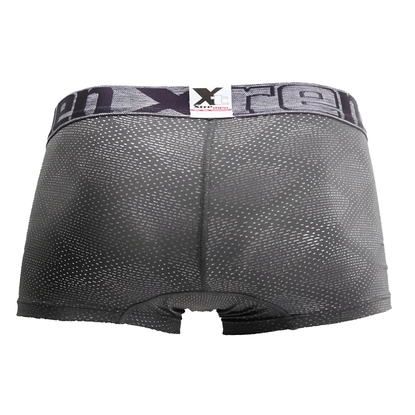 Gray xtremen 54446c jacquard stripes boxer briefs with textured dotted fabric and elastic waistband with brand logo