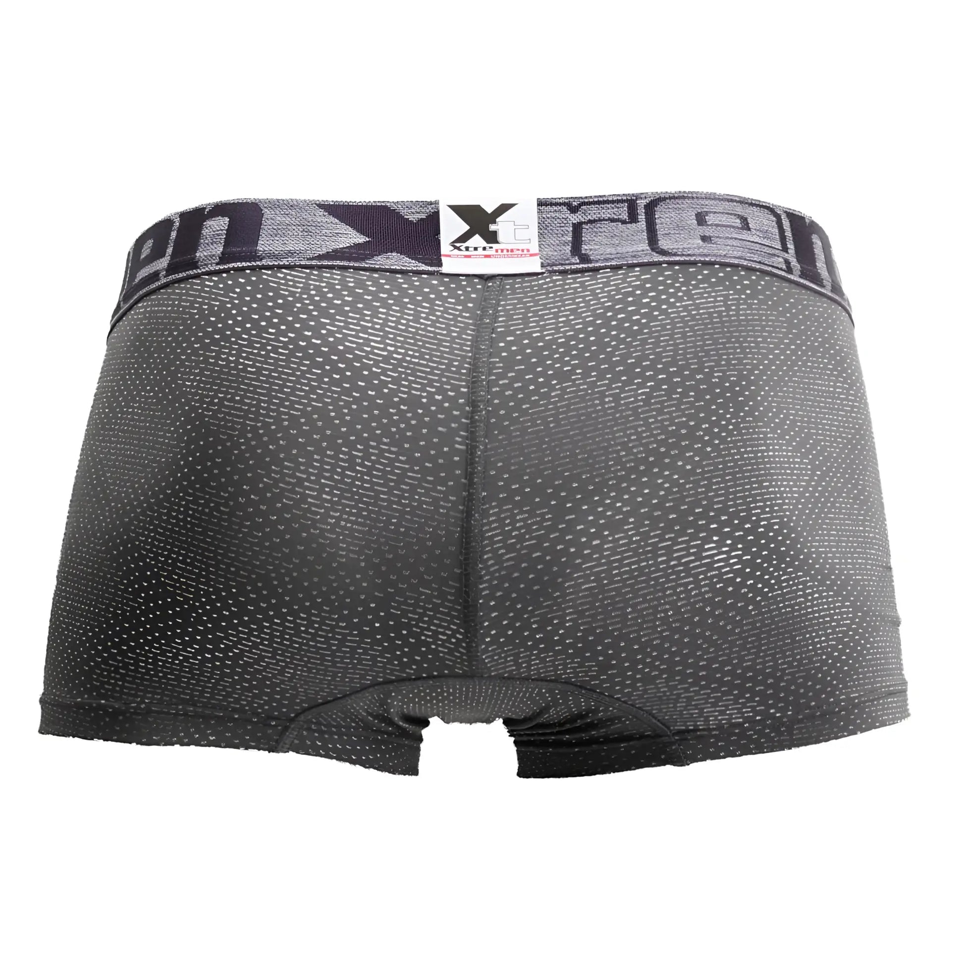 Gray xtremen 54446c jacquard stripes boxer briefs with textured dotted fabric and elastic waistband with brand logo