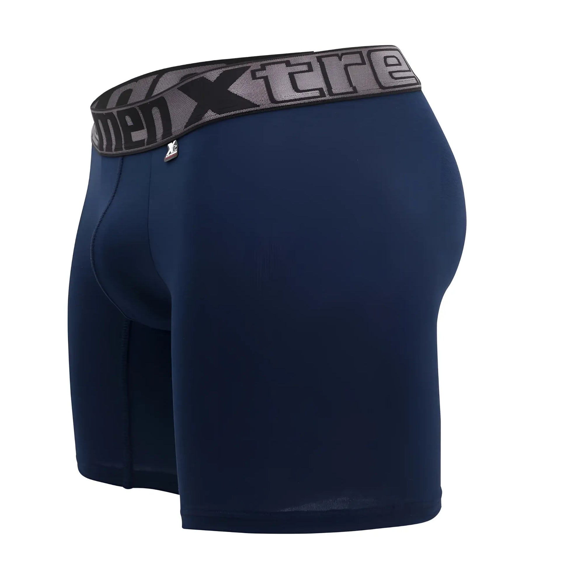 Navy blue menxtreme xtremen 70001 plus boxer briefs with gray and black elastic waistband for comfortable wear
