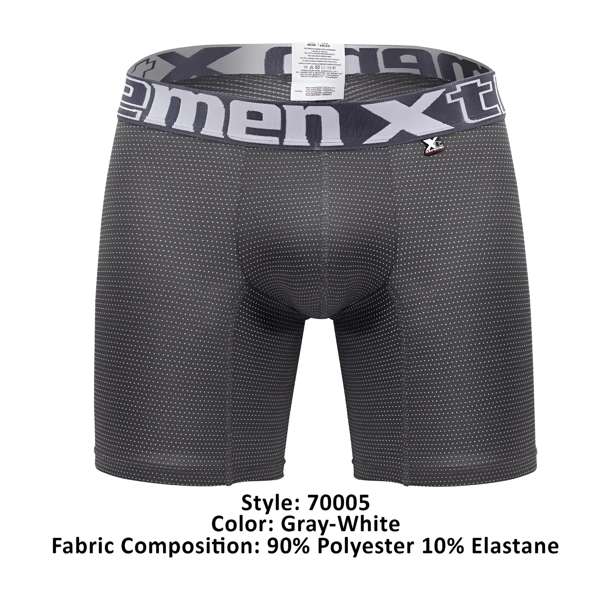 Gray and white patterned men’s boxer briefs xtremen 70005 plus with textured dotted fabric design