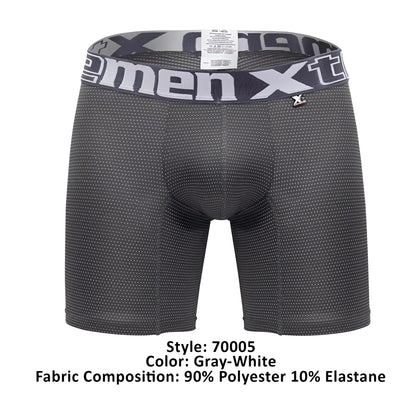 Gray and white patterned men’s boxer briefs xtremen 70005 plus with textured dotted fabric design