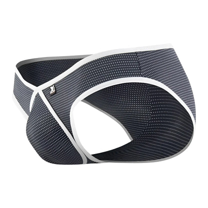 Xtremen 91021x microfiber briefs gray with black and white patterned breathable textured fabric design