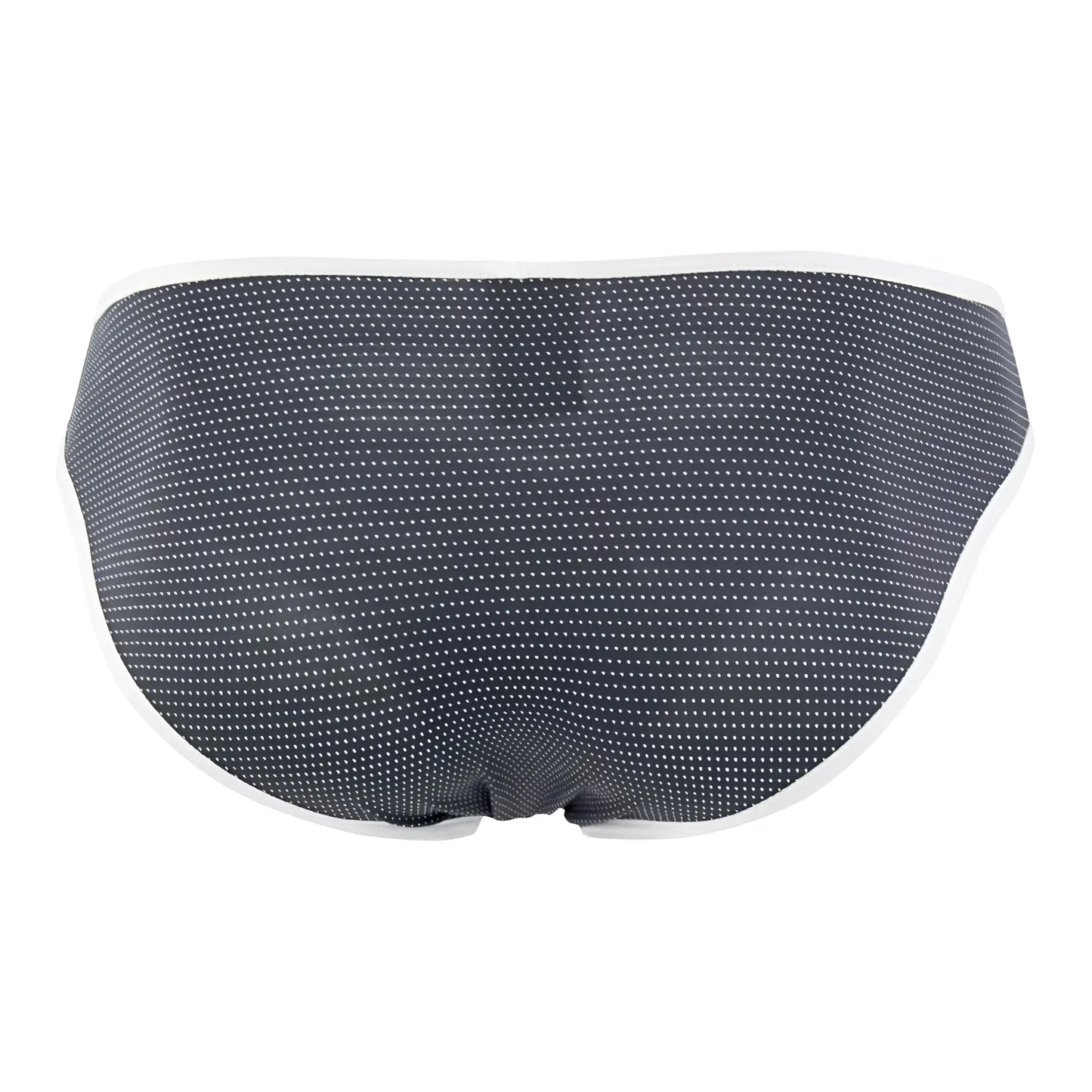 Xtremen 91021X gray microfiber briefs with subtle white dot pattern and contrasting white waistband trim