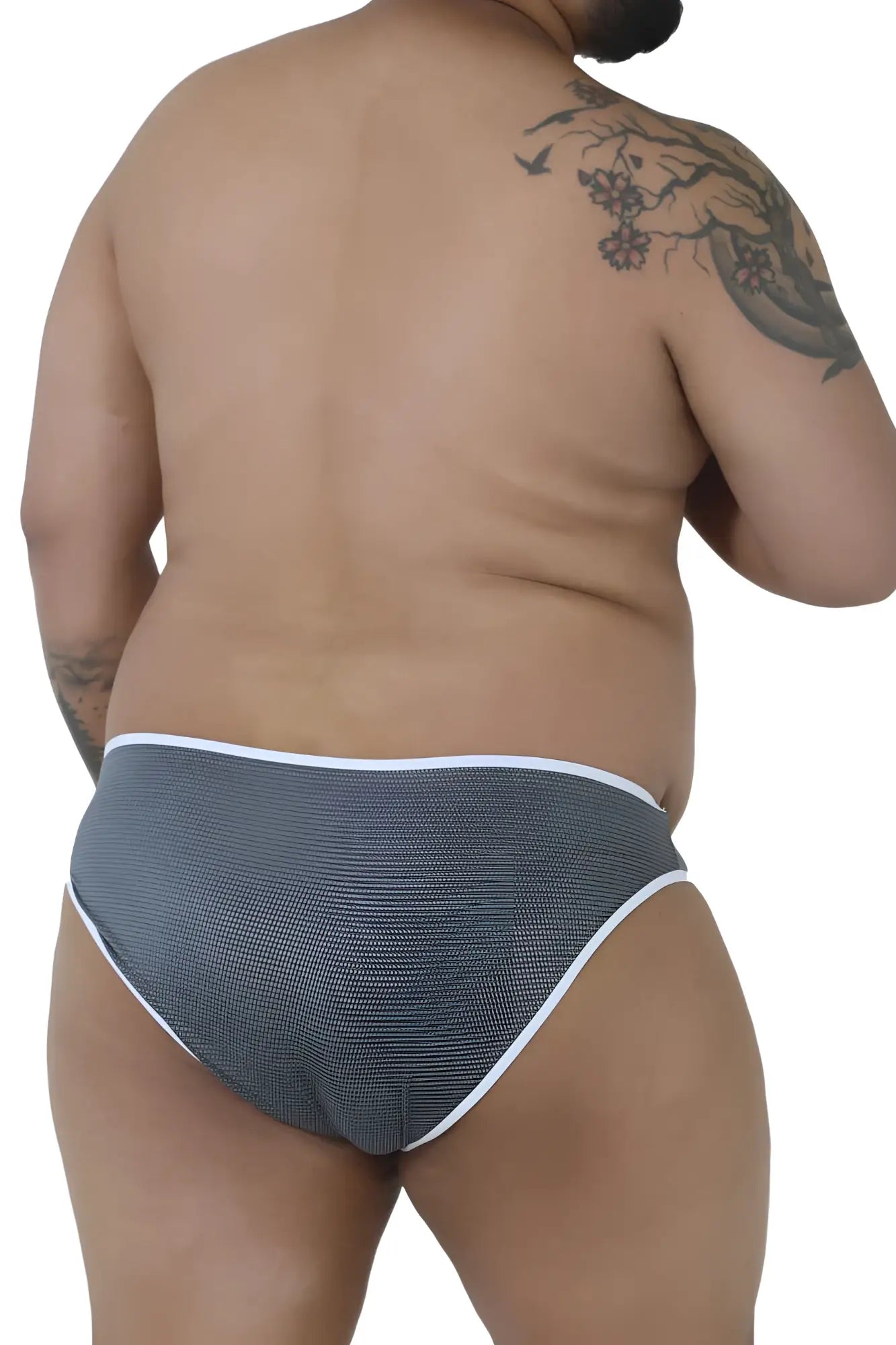 Xtremen 91021X gray microfiber briefs with white trim featuring a gray textured fabric and comfortable fit