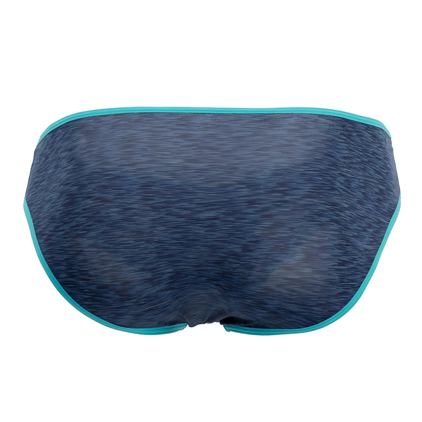 Blue heathered xtremen 91074 microfiber briefs with contrasting teal trim designed for athletic use