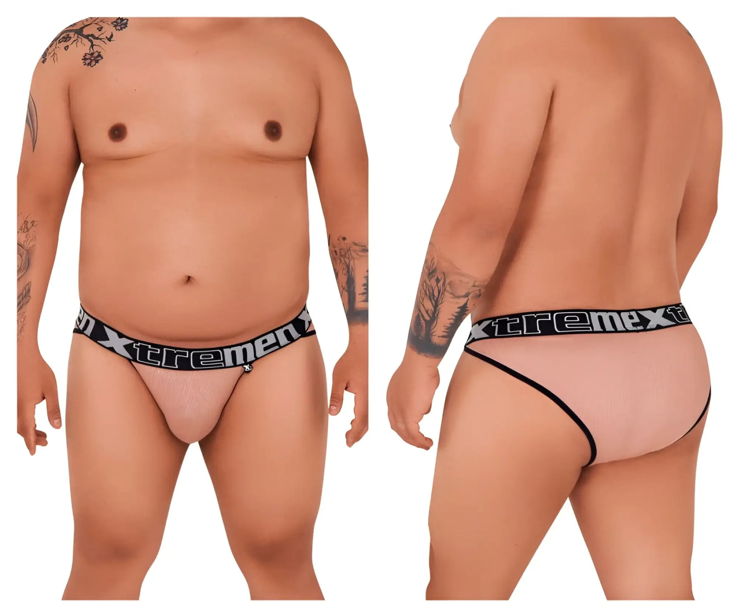 Pink mesh microfiber briefs with black xtremex elastic waistband from xtremen 91089x frice bikini collection
