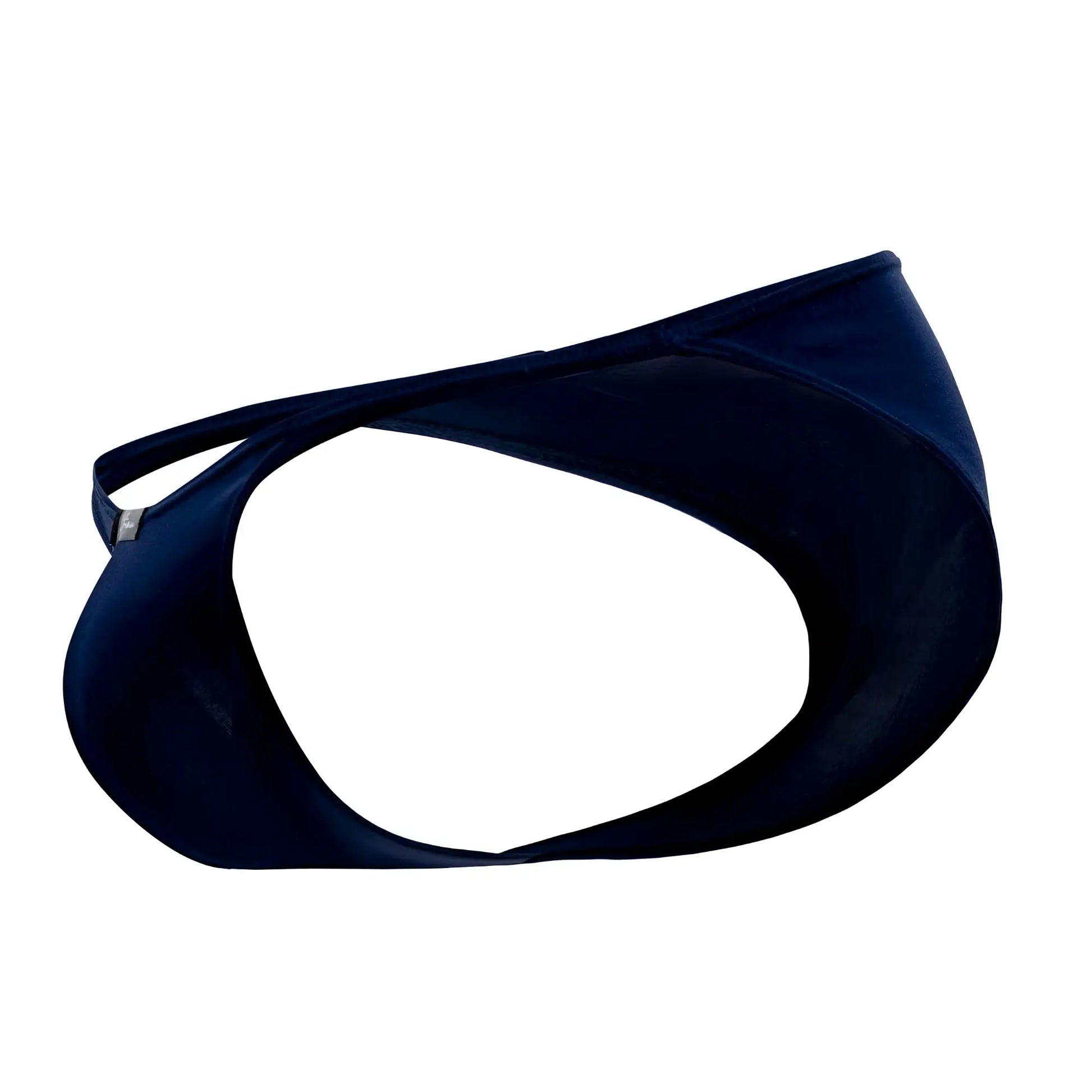 Dark navy blue xtremen 91093x microfiber bikini swim trunks with sleek form-fitting stretchy fabric