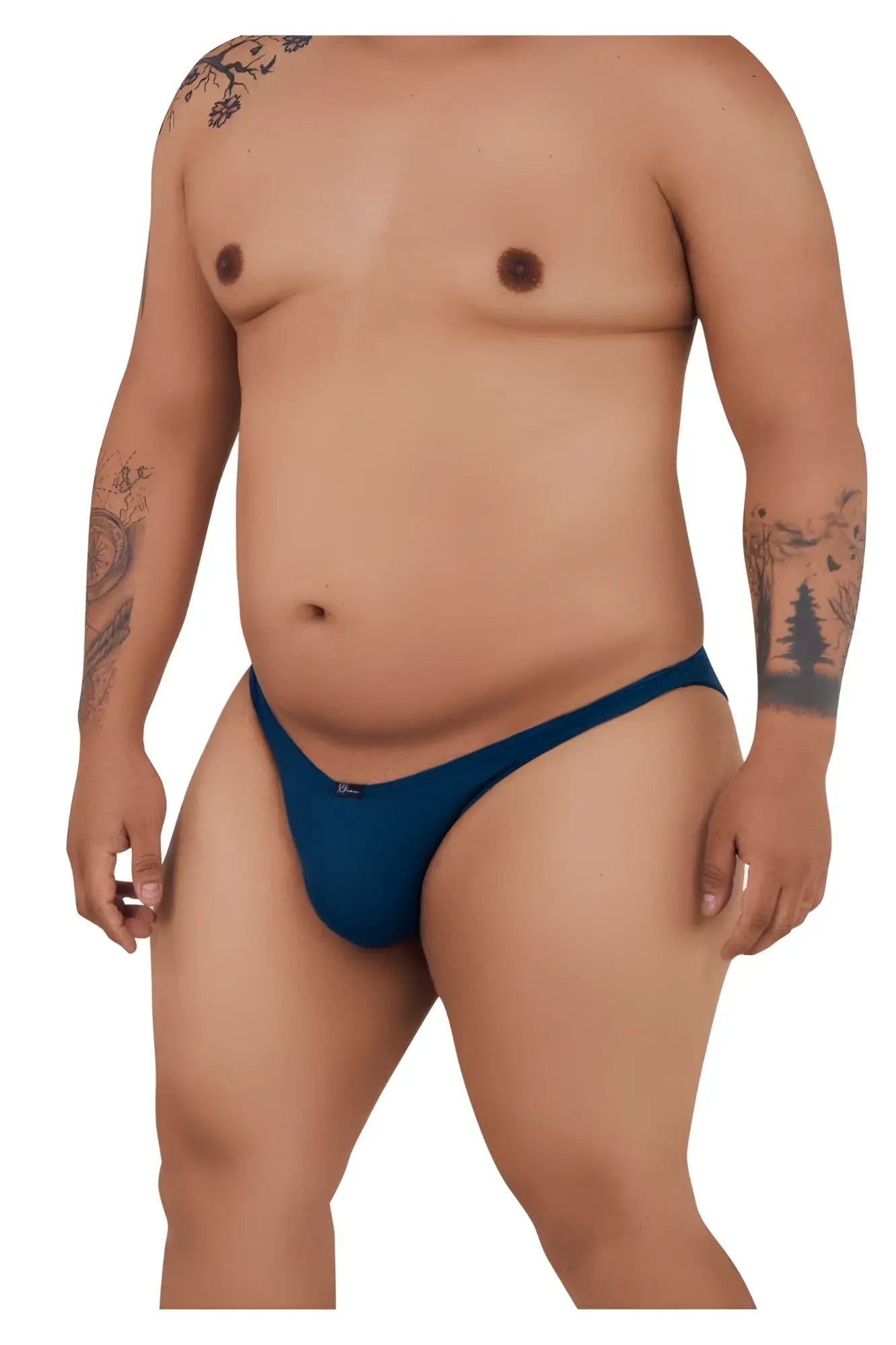 Blue xtremen 91093x microfiber bikini briefs with a snug fit and small logo on the waistband in petrol color