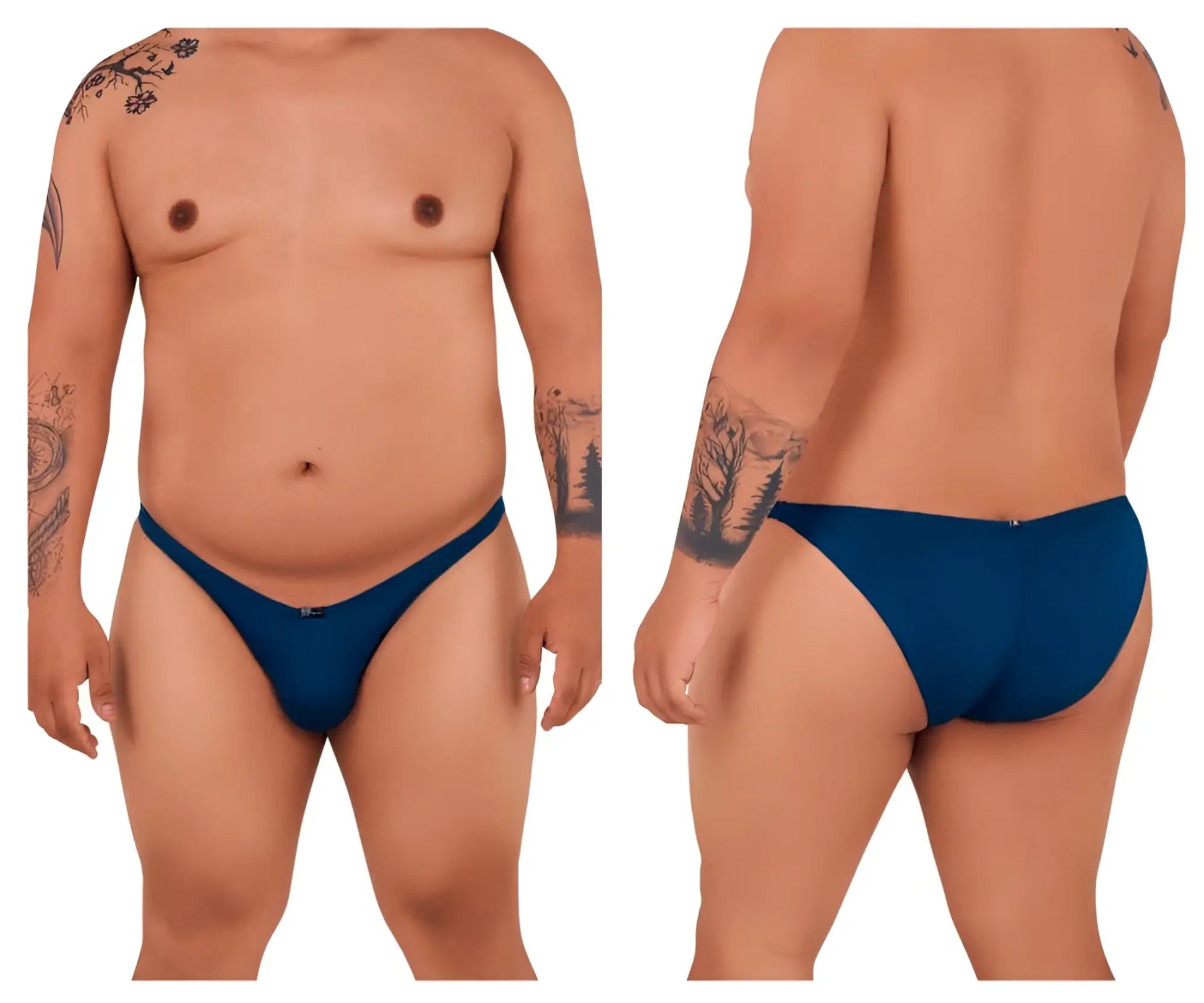 Navy blue Xtremen 91093X microfiber bikini briefs with smooth fit and subtle waistband branding in petrol color