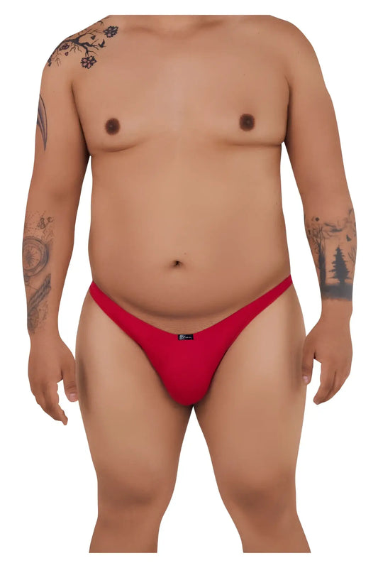 Xtremen 91093x microfiber bikini briefs in red with a form-fitting design and small black logo on the front
