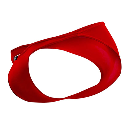 Xtremen 91093X microfiber bikini swim trunks in vibrant red with sleek contours and smooth fabric finish