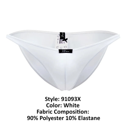 White xtremen 91093x microfiber bikini briefs made of 90 polyester 10 elastane with branded tag and sleek fit