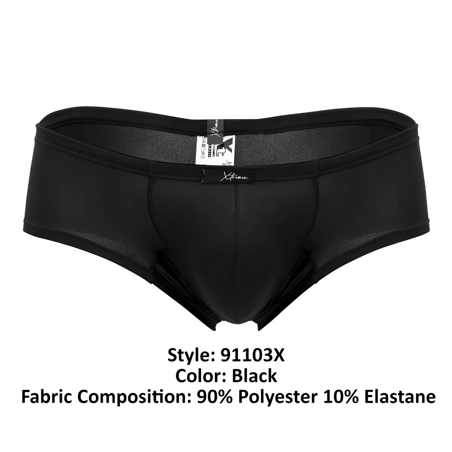 Xtremen 91103x microfiber trunks in black microfiber with smooth form-fitting design 90 polyester 10 elastane