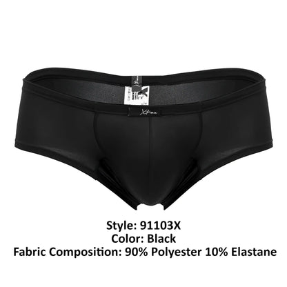 Xtremen 91103x microfiber trunks in black microfiber with smooth form-fitting design 90 polyester 10 elastane