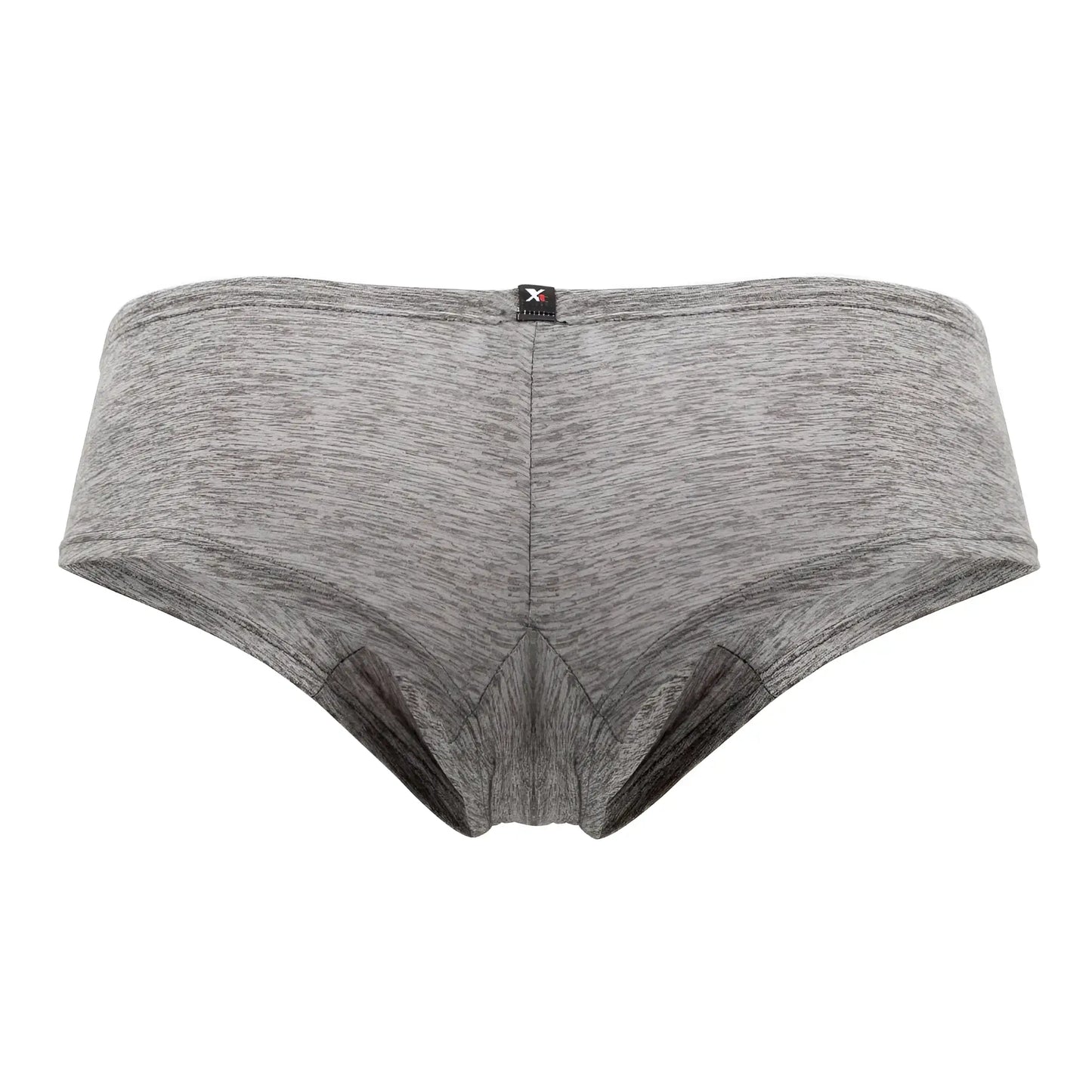 Xtremen 91103x microfiber trunks in jasper gray feature gray heathered briefs with subtle textured fabric and black brand tag