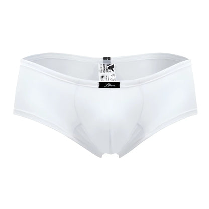White xtremen 91103x microfiber trunks for men featuring smooth form-fitting briefs with elastic waistband