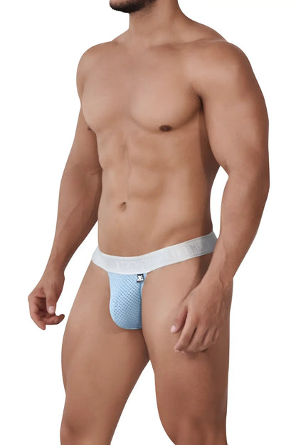Light blue xtremen 91156 capriati bikini mesh briefs with white elastic waistband for comfortable wear