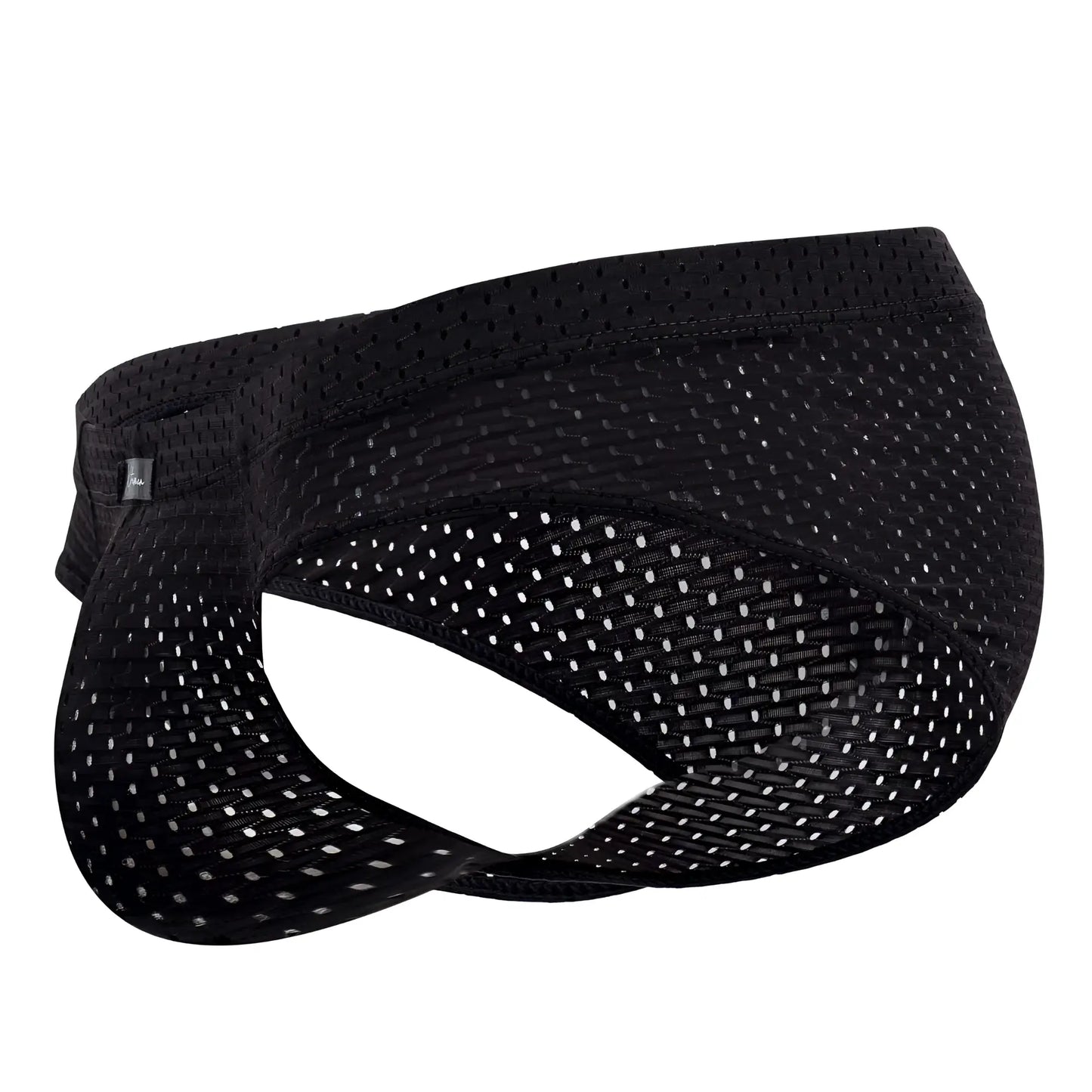 Xtremen 91169 mesh briefs in black feature breathable perforated mesh fabric and an elastic waistband for athletic use