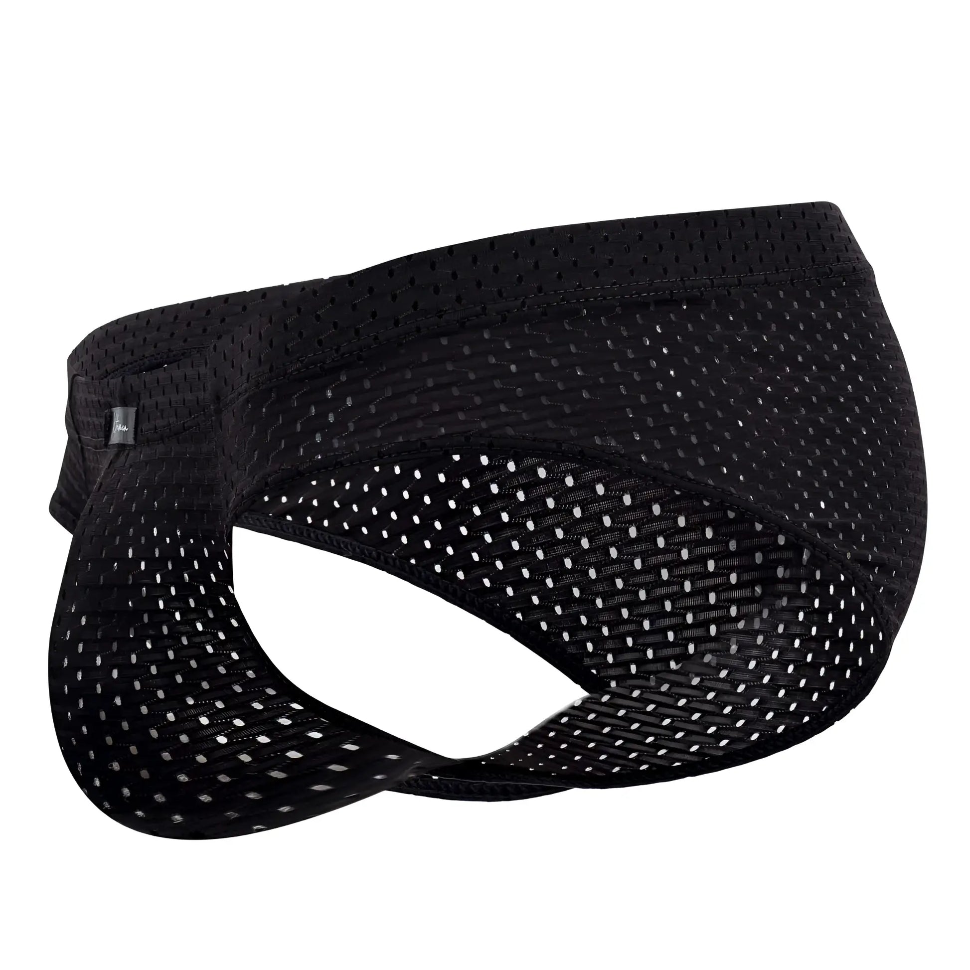 Xtremen 91169 mesh briefs in black feature breathable perforated mesh fabric and an elastic waistband for athletic use